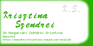 krisztina szendrei business card